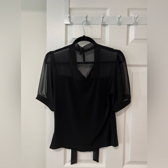 Ever New ‘Melodie Tie-Neck’ Top - Black - Sz M - Picture 3 of 3